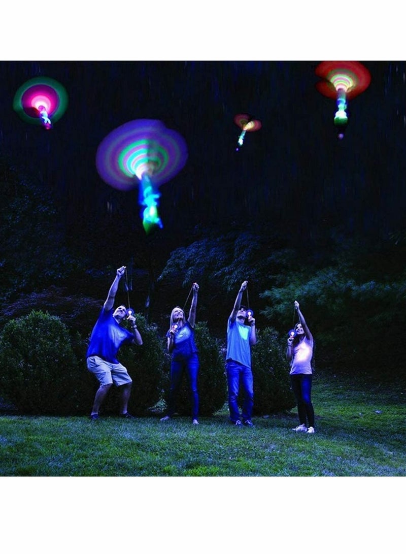 Helicopter Flying Toy, Rocket Slingshot Toy, with LED Lights Glow in The Dark, Fun Party Supplies for Birthday Gifts, Outdoor Game for Children Kids, Educational Toys for Children (10pcs) - Image 3